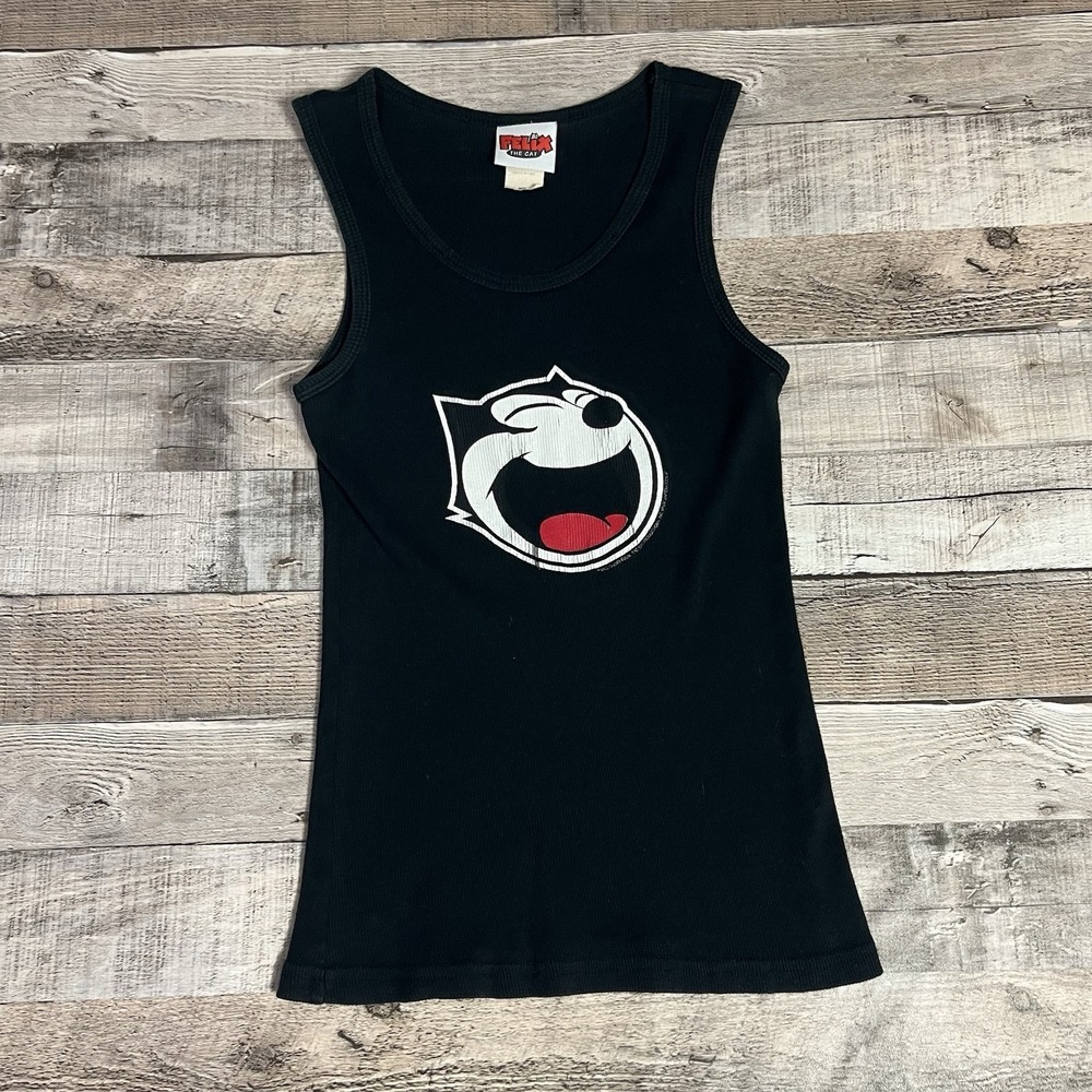 Felix The Cat Shirt Women's Junior Size Medium Black Y2K 2005 Aesthetic